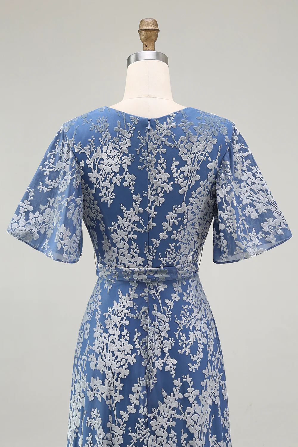 V-Neck Dark Green Mother of Bride Dress with Slit - JUORTHO