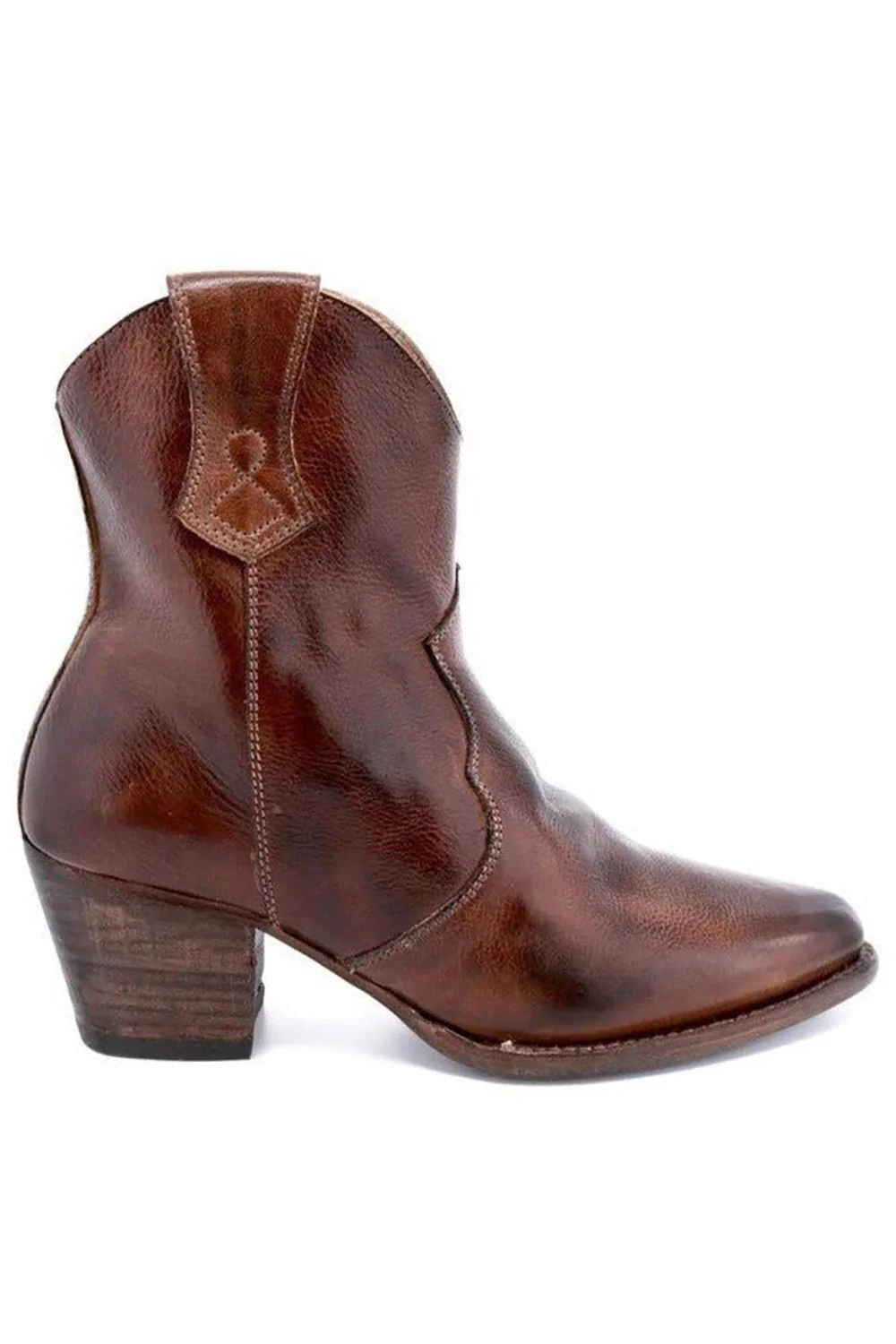 Brown PU Leather Chunky Steels Boho Boots - JUORTHO