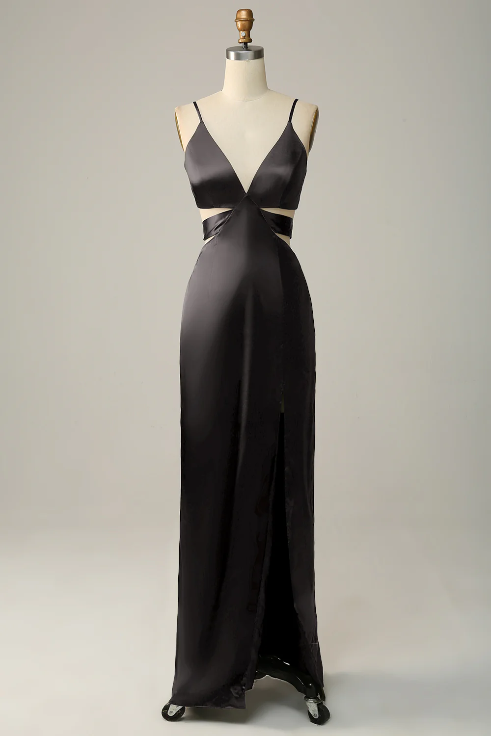 Spaghetti Straps Eucalyptus V neck Bridesmaid Dress - JUORTHO