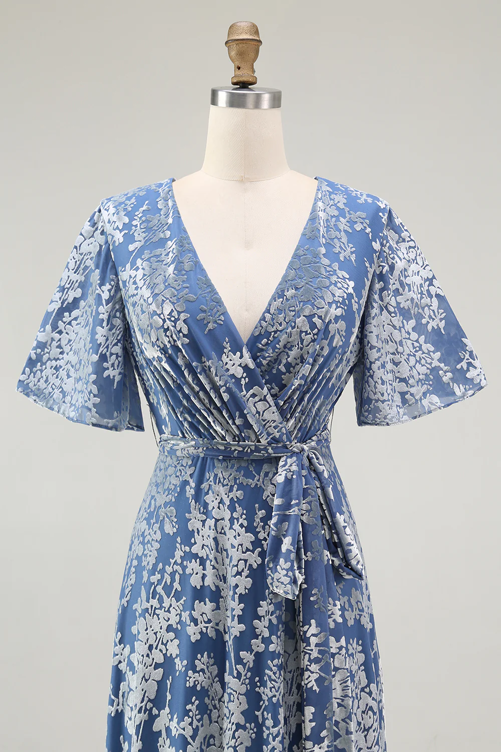 V-Neck Dark Green Mother of Bride Dress with Slit - JUORTHO