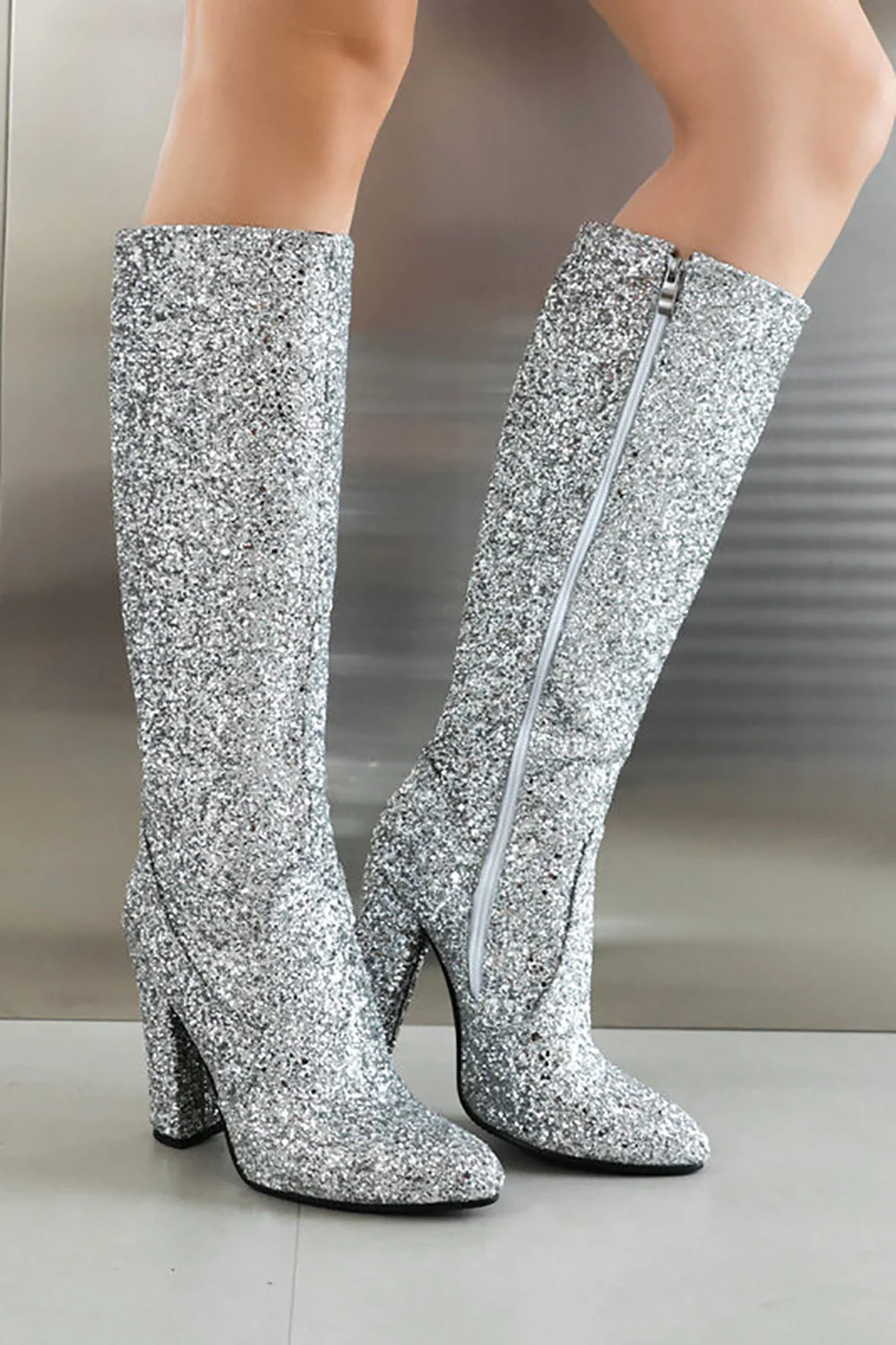 Sparkly Blue High Heel Cowgirl Boots - JUORTHO