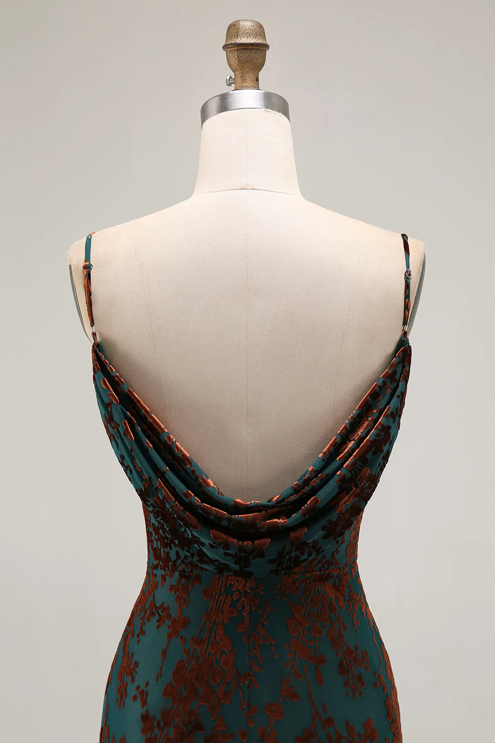 Dark Green Mermaid Velvet Long Wedding Guest Dress with Slit - JUORTHO