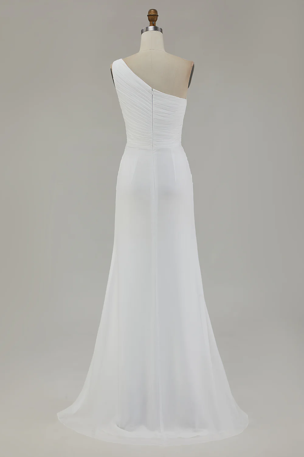 Sky Blue One Shoulder Beach Maxi Formal Dress with Slit - JUORTHO