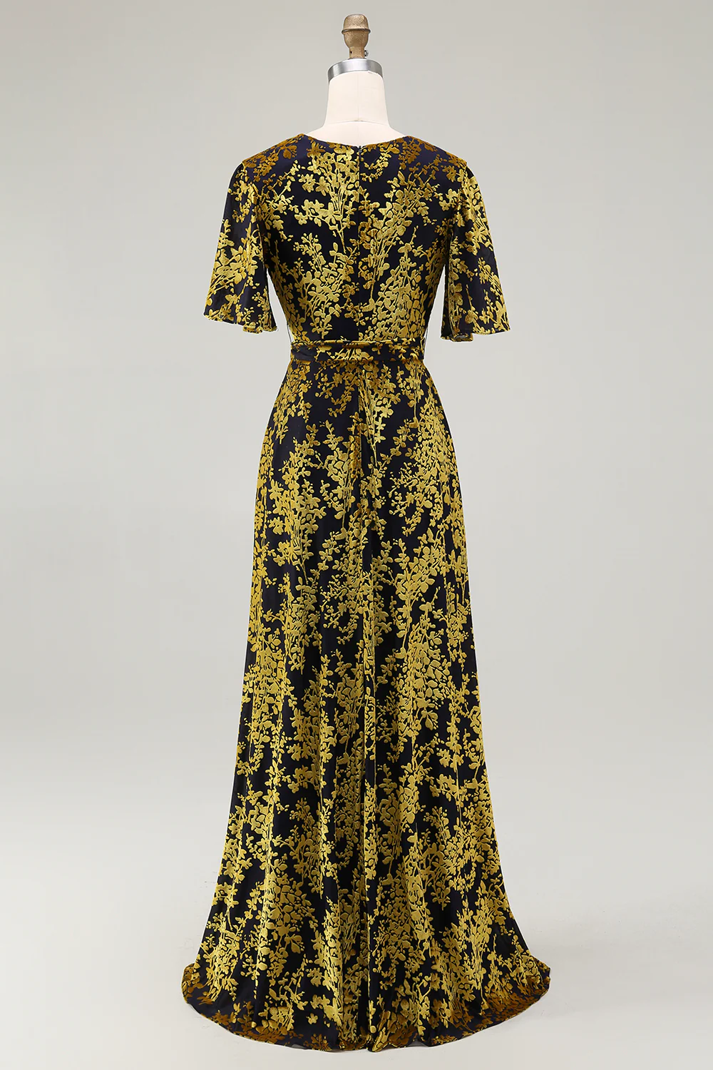 V-Neck Dark Green Mother of Bride Dress with Slit - JUORTHO