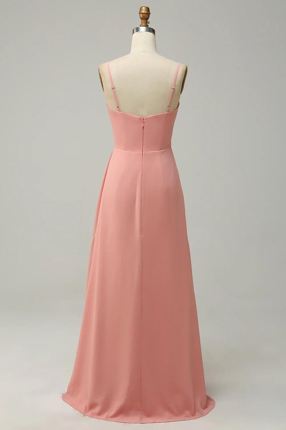 Green Draped Long Chiffon Bridesmaid Dress - JUORTHO