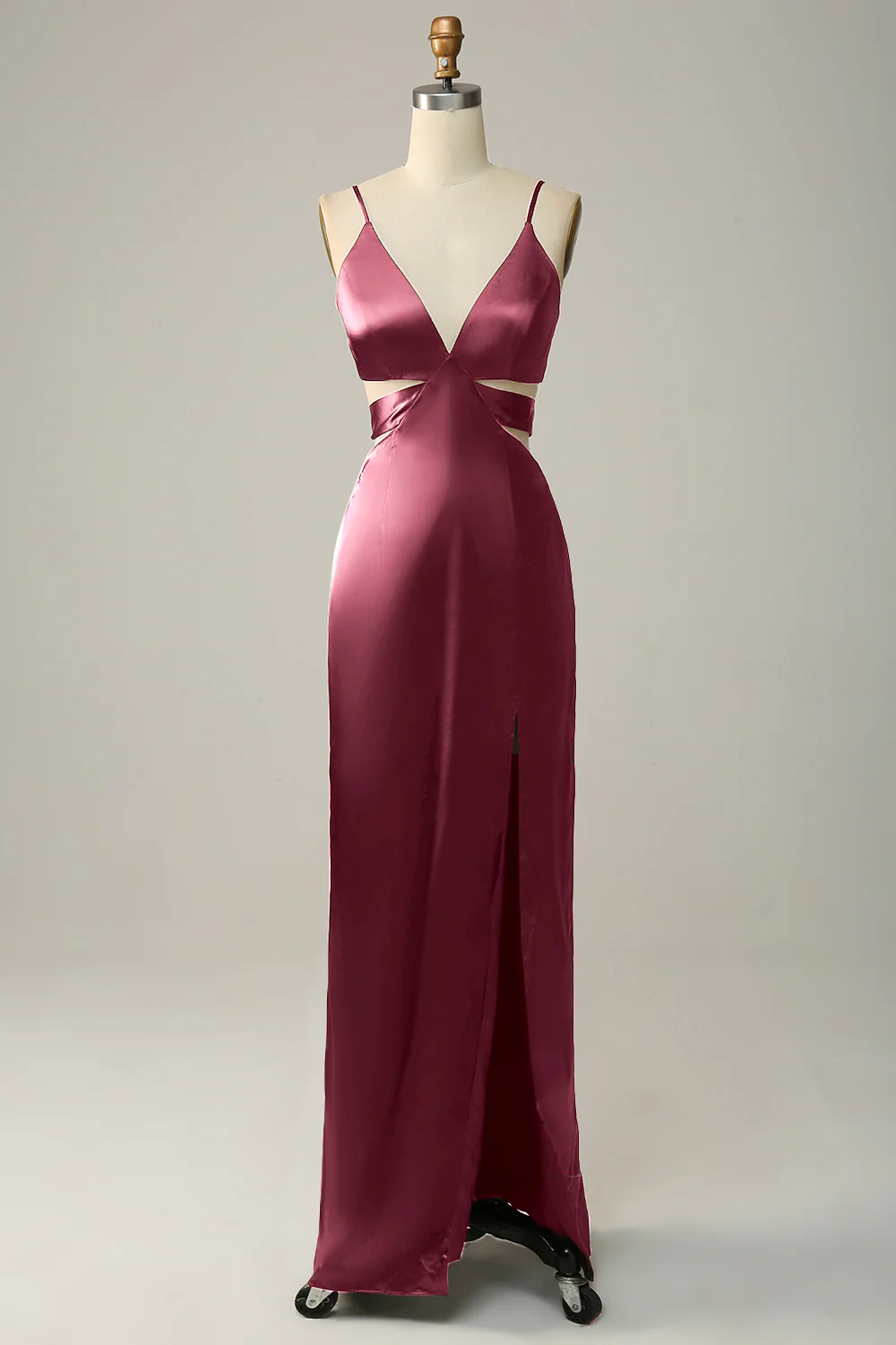 Spaghetti Straps Eucalyptus V neck Bridesmaid Dress - JUORTHO