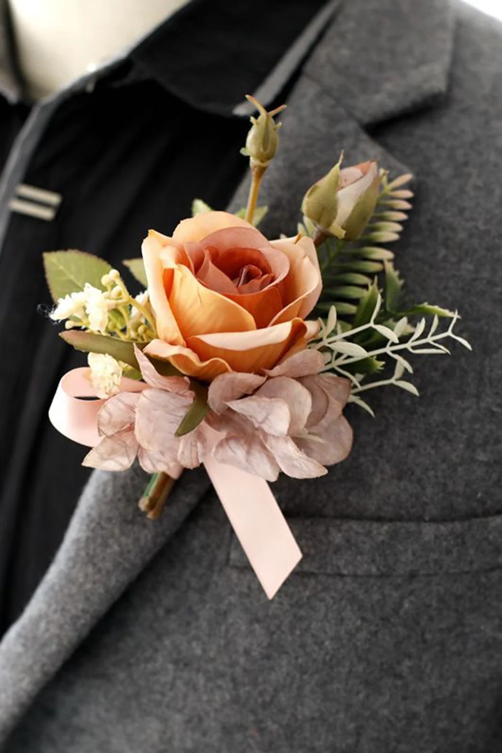 Elegant Blush Prom Wrist Corsage and Men‘s Boutonniere For Wedding Party - JUORTHO