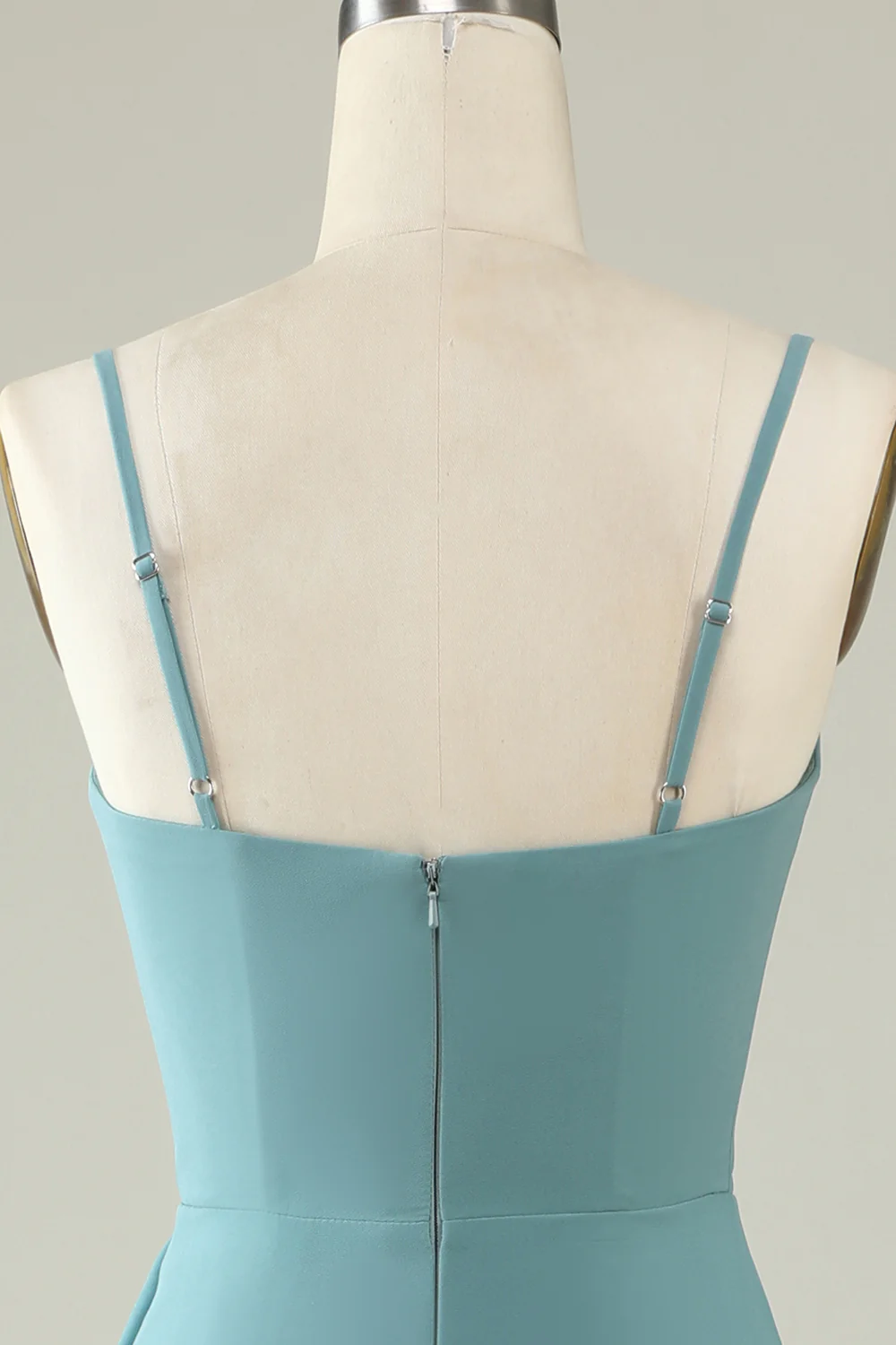 Green Draped Long Chiffon Bridesmaid Dress - JUORTHO