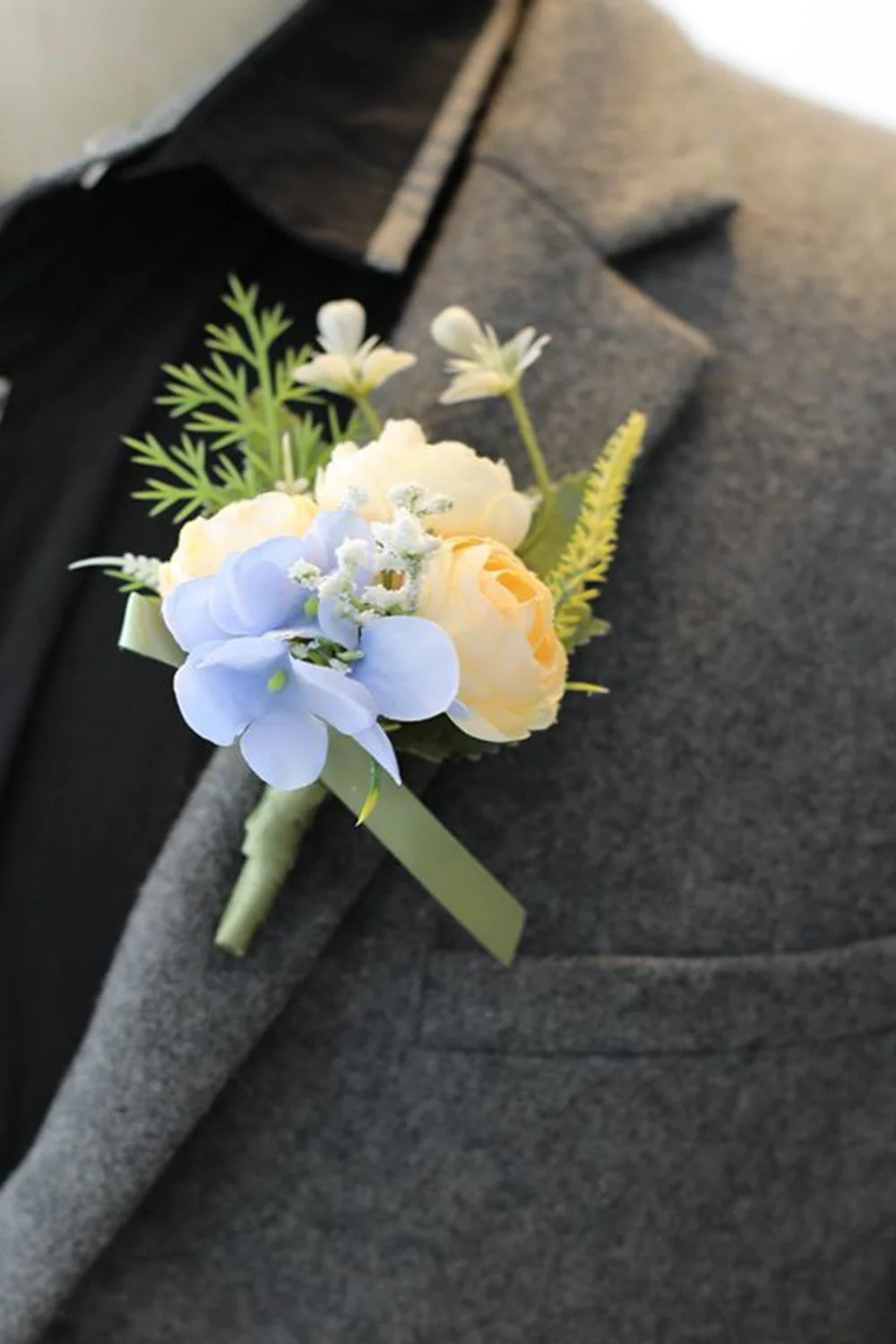 Romantic Blue Prom Wrist Corsage for Wedding Party - JUORTHO