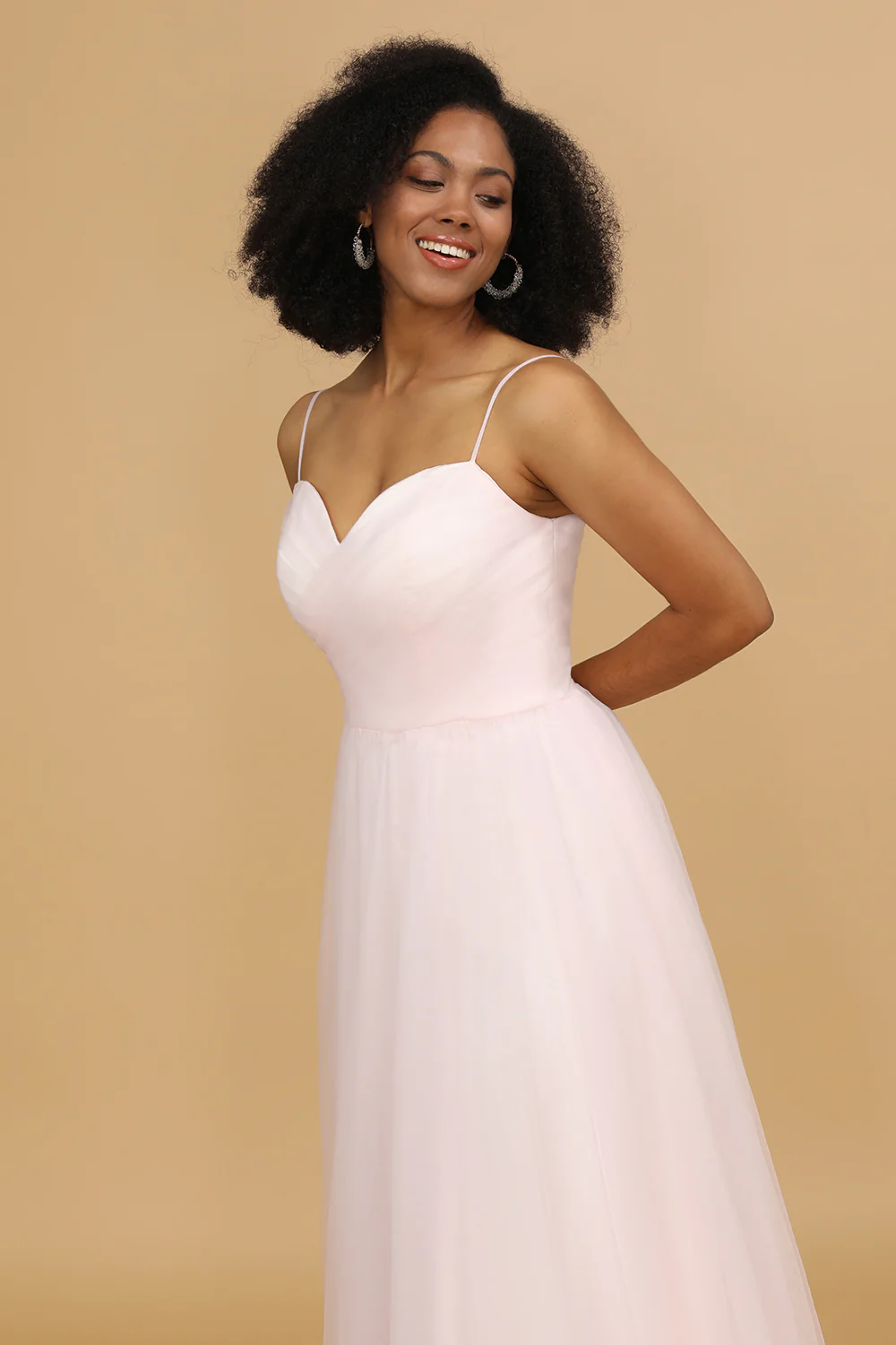 Spaghetti Straps White Tulle Wedding Dress - JUORTHO