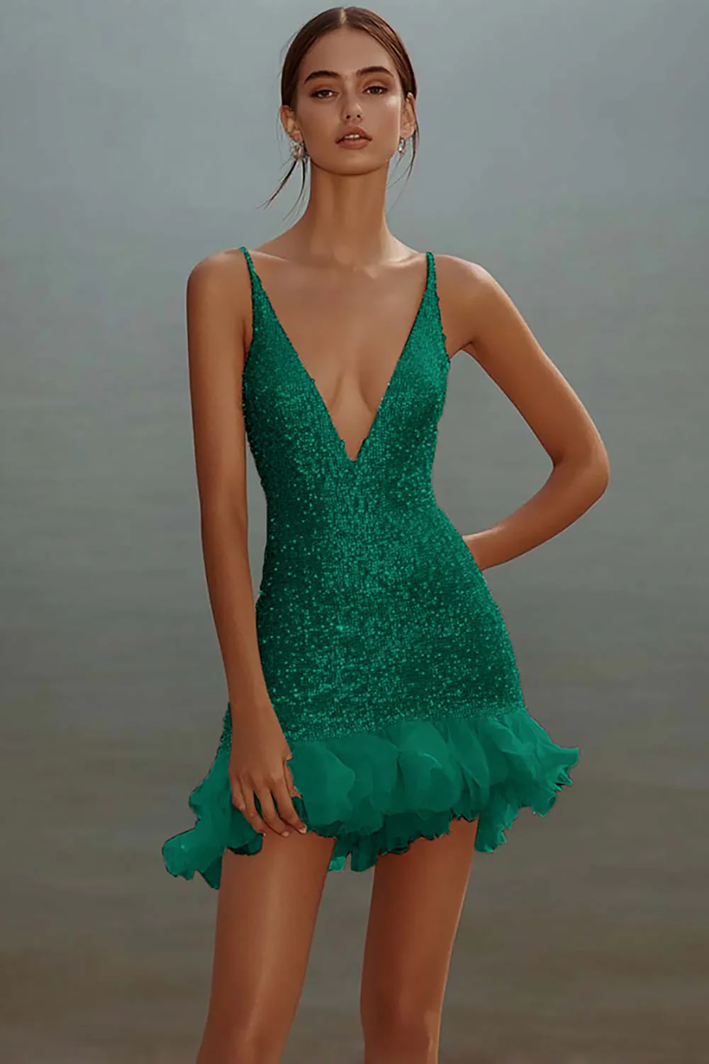 Sparkly White Bodycon Sequins Mini Graduation Homecoming Dress - JUORTHO