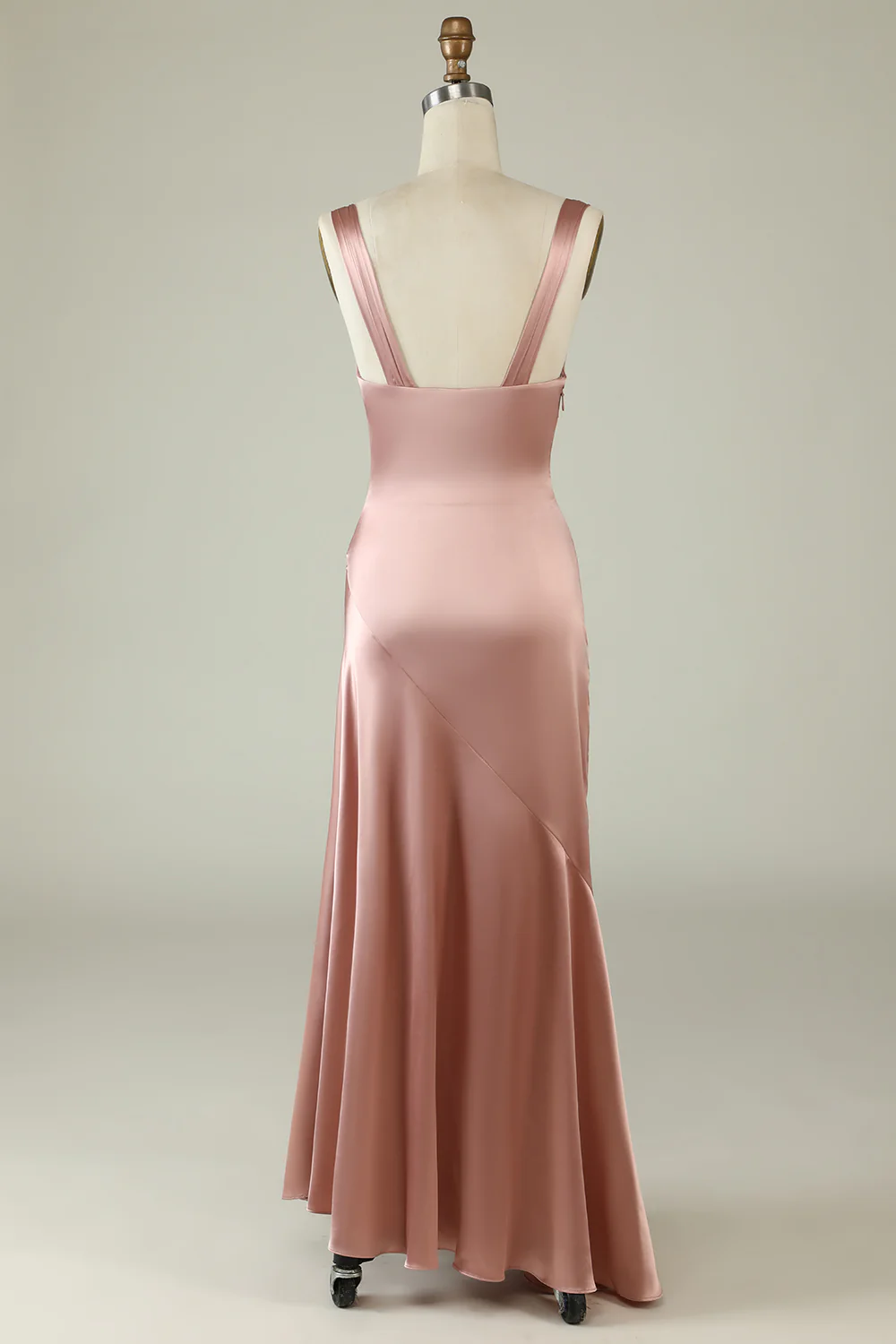Blush Asymmetrical Bridesmaid Dress with Slit - JUORTHO