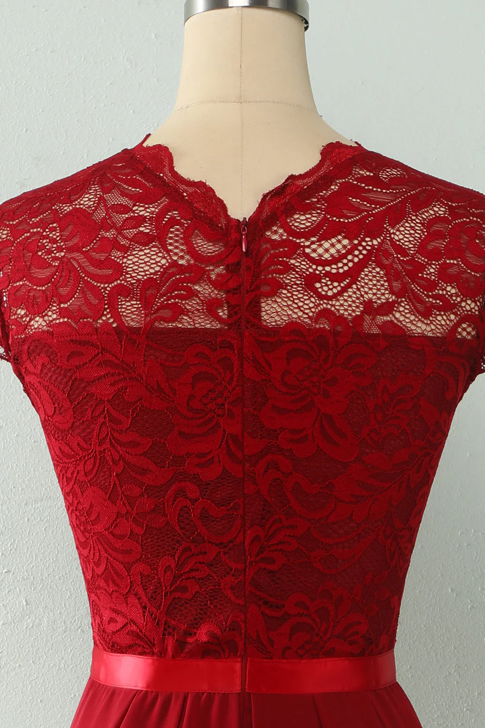 Navy Midi Lace Bridesmaid Dress - JUORTHO