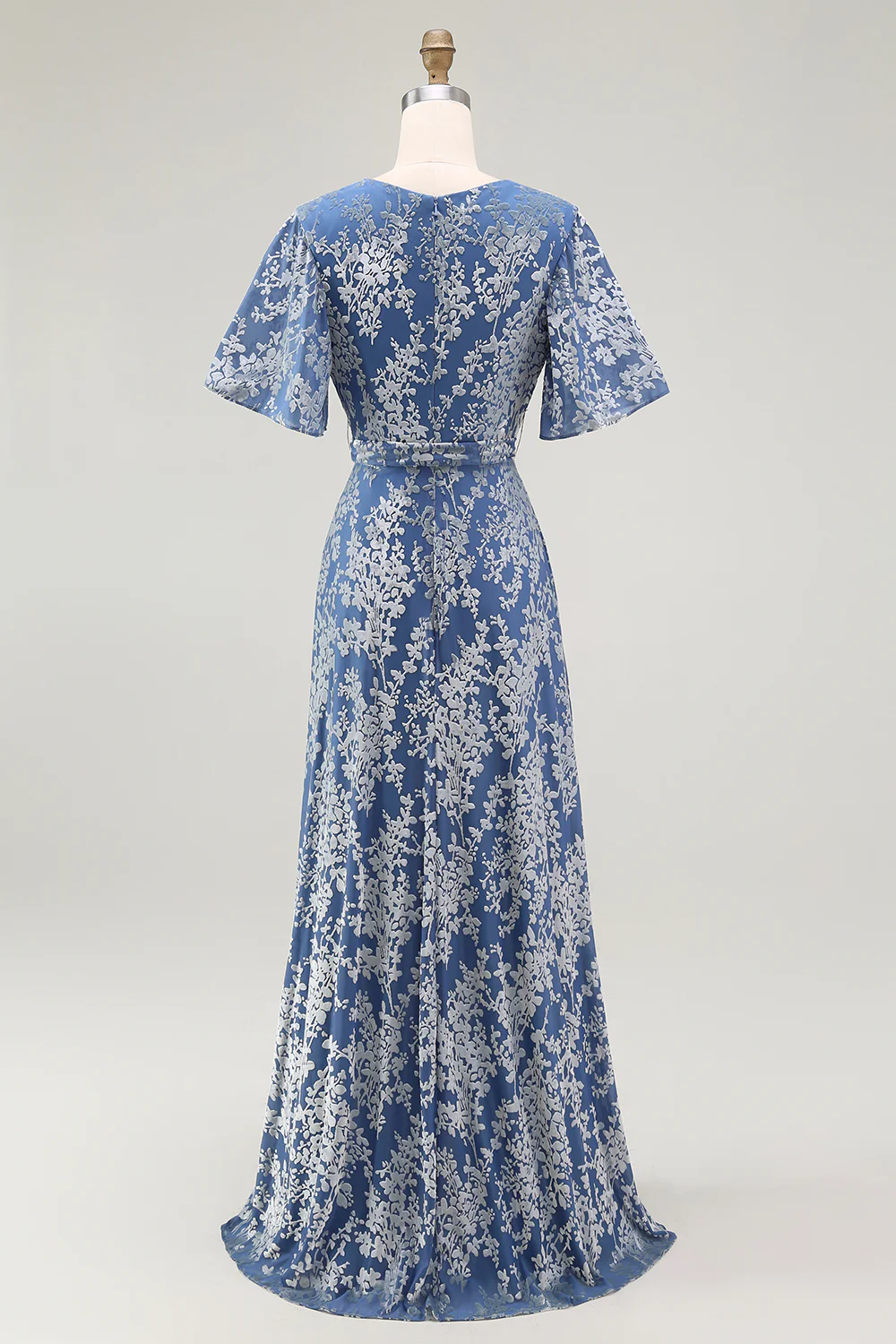 V-Neck Dark Green Mother of Bride Dress with Slit - JUORTHO