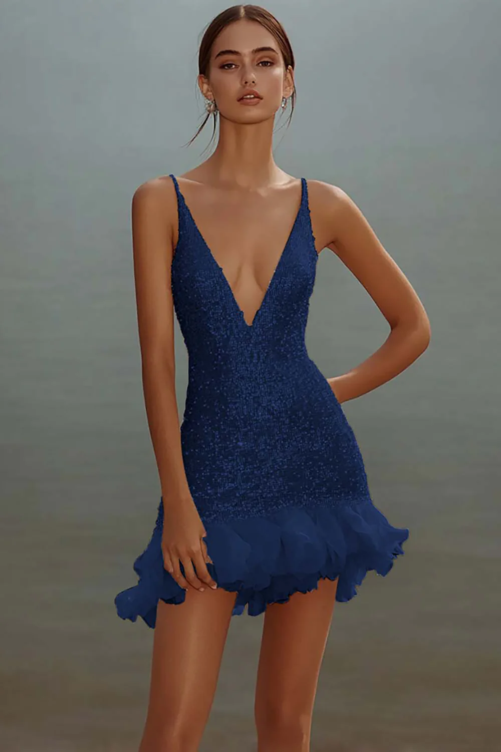 Sparkly White Bodycon Sequins Mini Graduation Homecoming Dress - JUORTHO