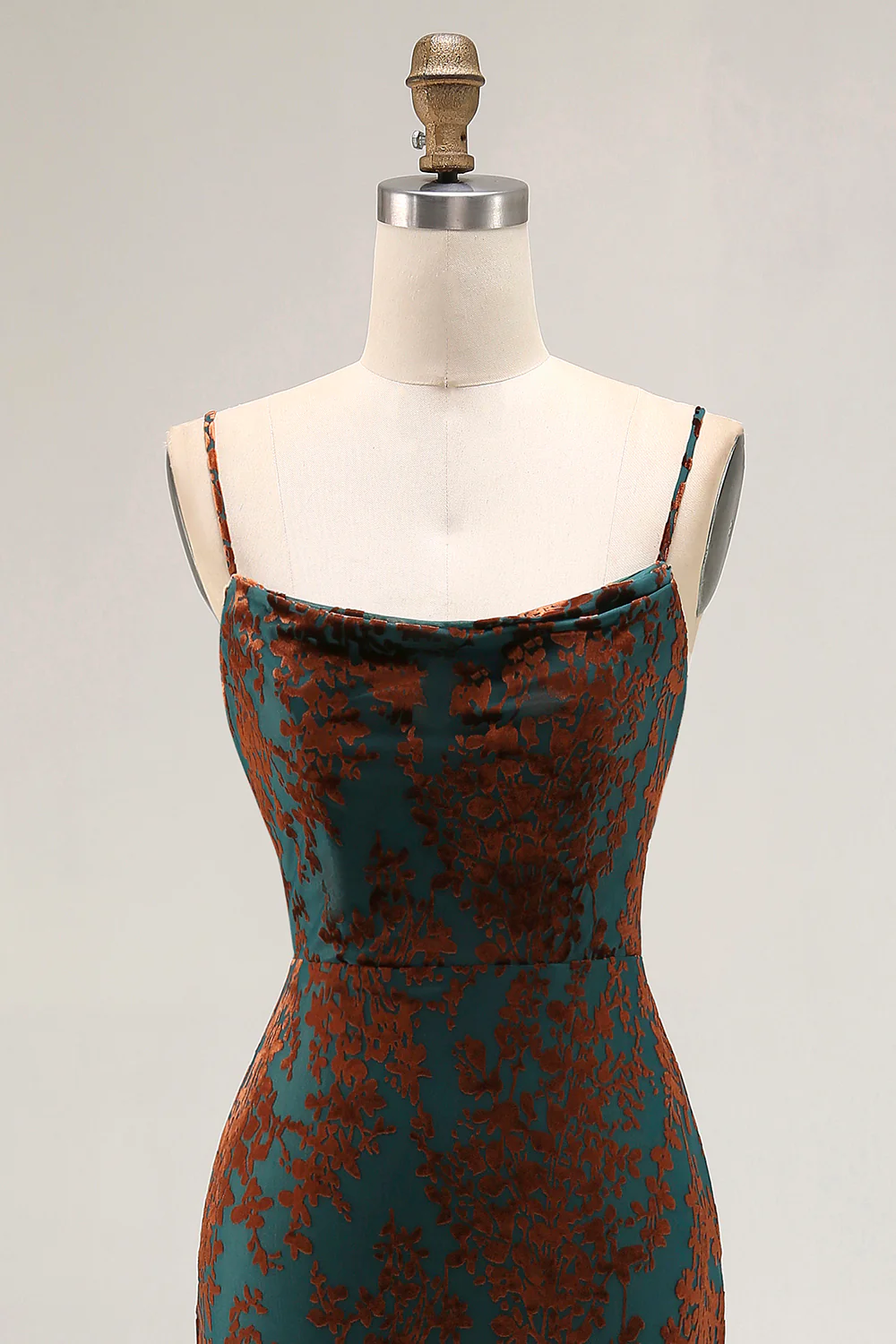 Dark Green Mermaid Velvet Long Wedding Guest Dress with Slit - JUORTHO