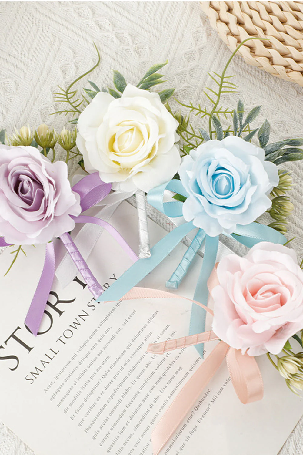 Elegant Blue Pearl Prom Wrist Corsage for Wedding Party - JUORTHO