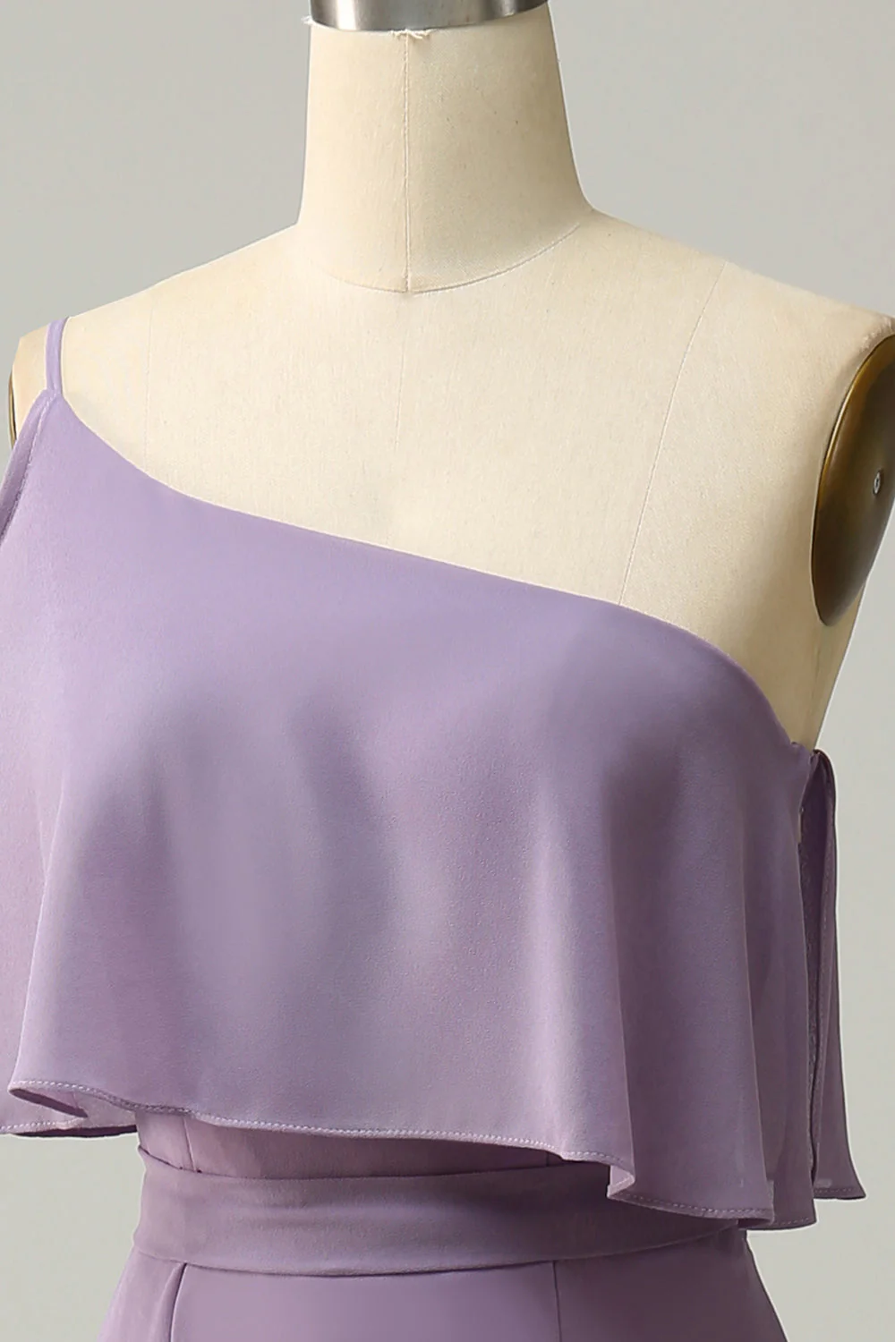 Sheath One Shoulder Purple Plus Size Bridesmaid Dress with Silt - JUORTHO