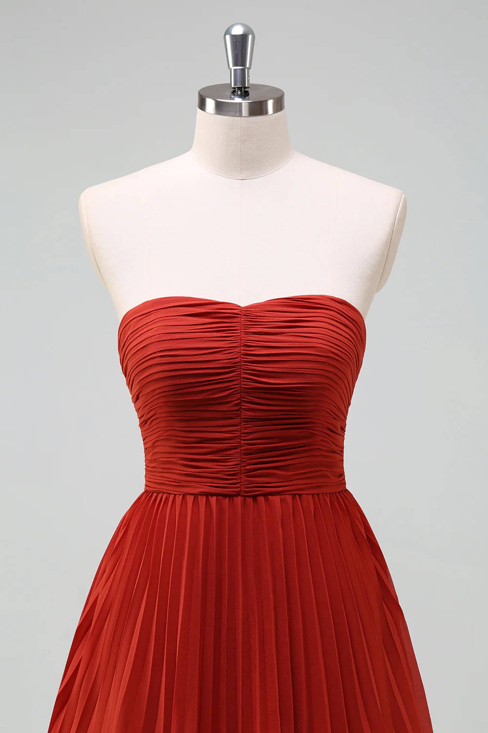 A-Line Sweetheart Lilac Tiered Chiffon Long Bridesmaid Dress with Pleated - JUORTHO