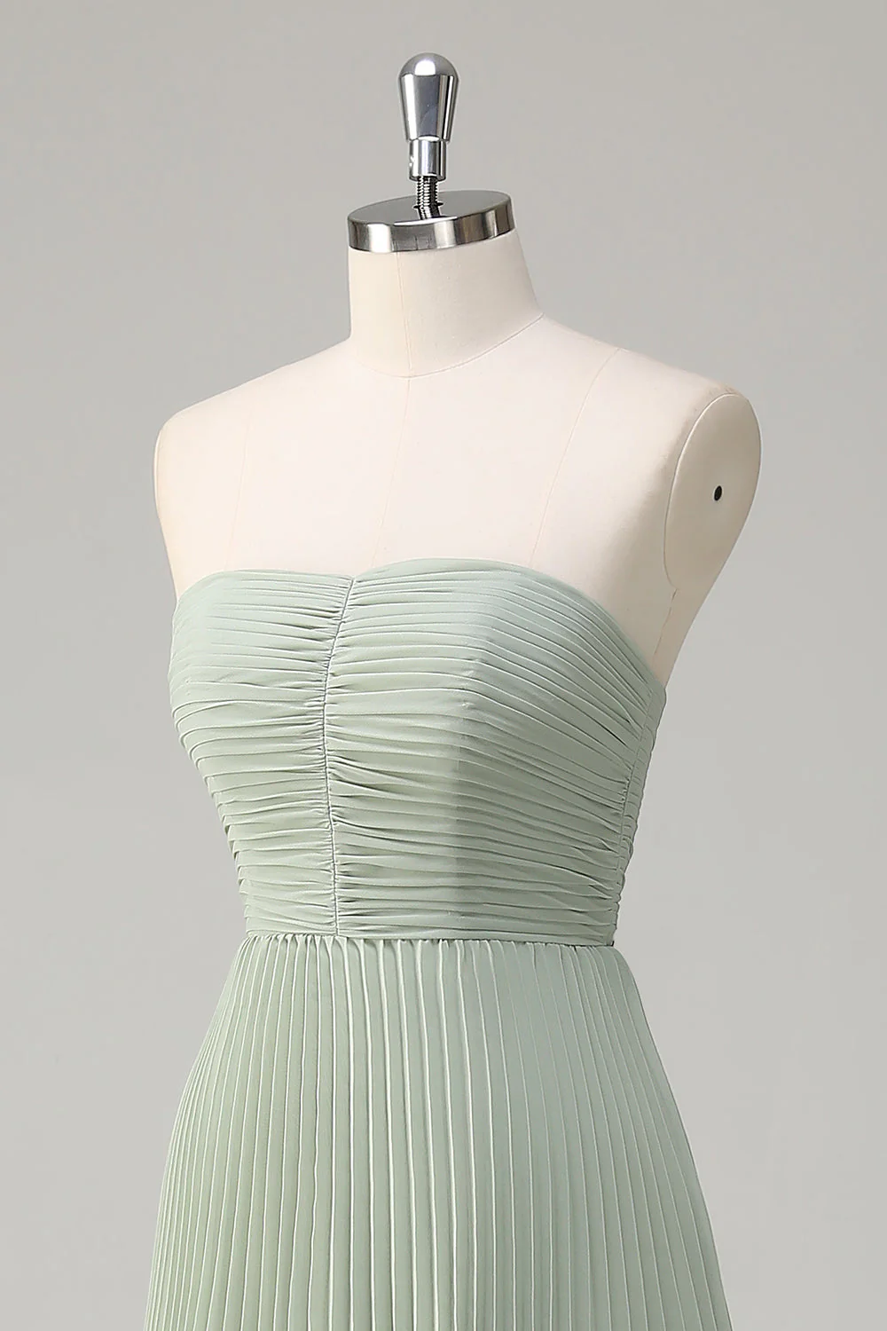 A-Line Sweetheart Lilac Tiered Chiffon Long Bridesmaid Dress with Pleated - JUORTHO