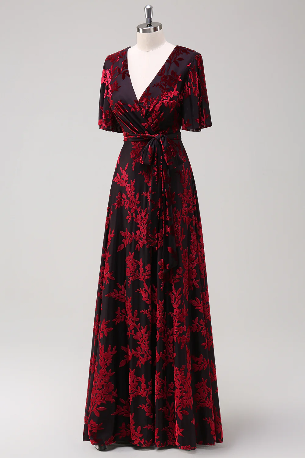 V-Neck Dark Green Mother of Bride Dress with Slit - JUORTHO