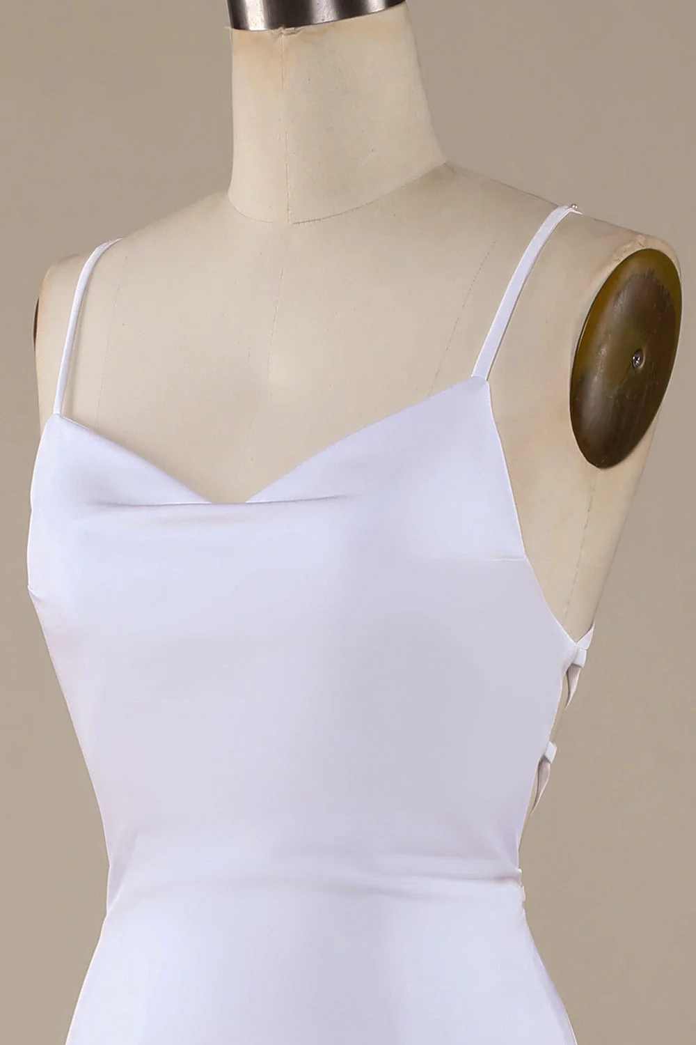 White Mermaid Lace-Up Back Sweep Train Wedding Dress - JUORTHO