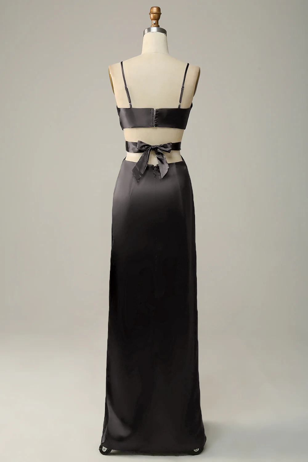 Spaghetti Straps Eucalyptus V neck Bridesmaid Dress - JUORTHO