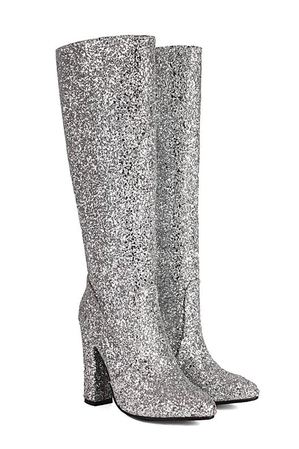 Sparkly Blue High Heel Cowgirl Boots - JUORTHO