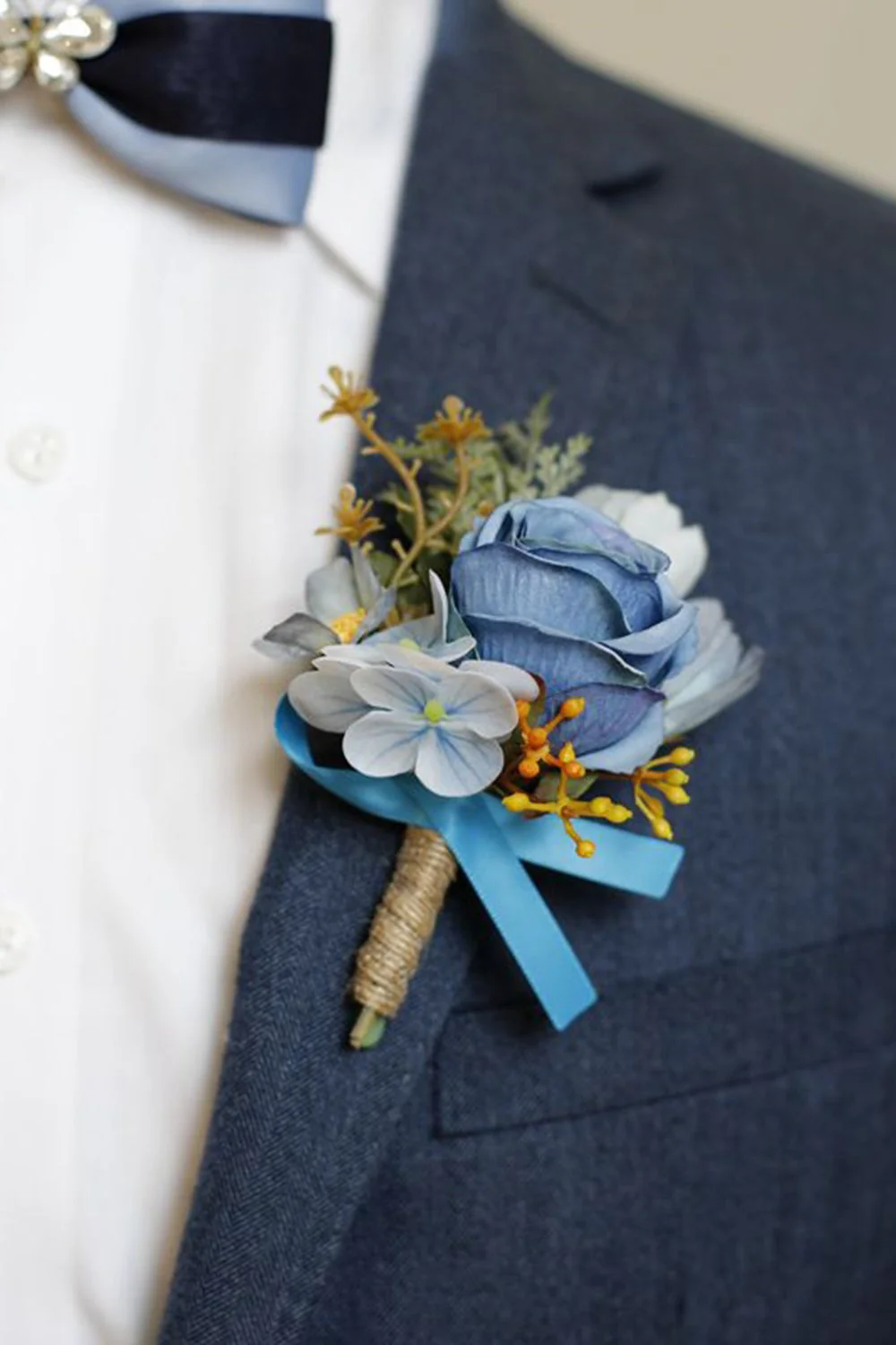 Apricot Prom Wrist Corsage and Men‘s Boutonniere For Wedding - JUORTHO
