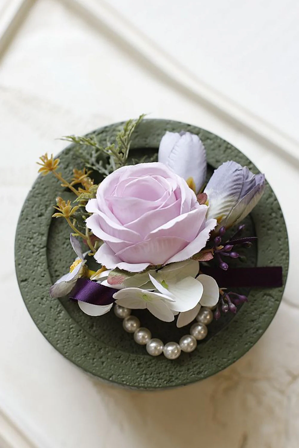 Apricot Prom Wrist Corsage and Men‘s Boutonniere For Wedding - JUORTHO