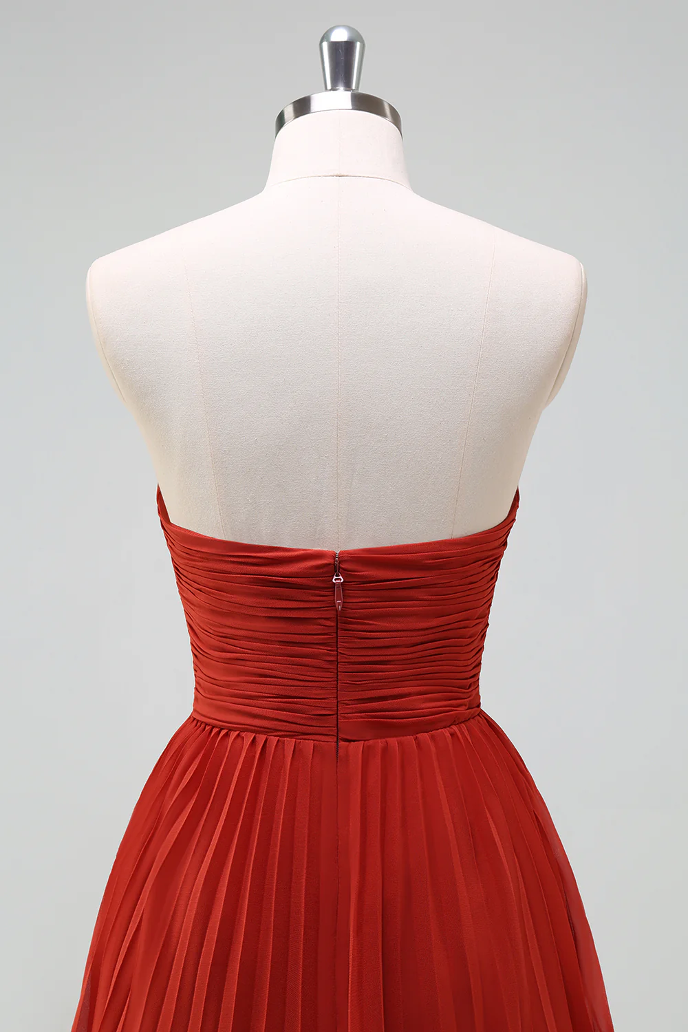 A-Line Sweetheart Lilac Tiered Chiffon Long Bridesmaid Dress with Pleated - JUORTHO