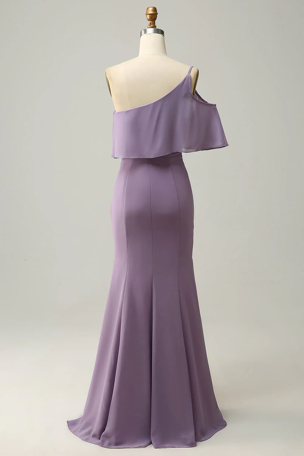 Sheath One Shoulder Purple Plus Size Bridesmaid Dress with Silt - JUORTHO