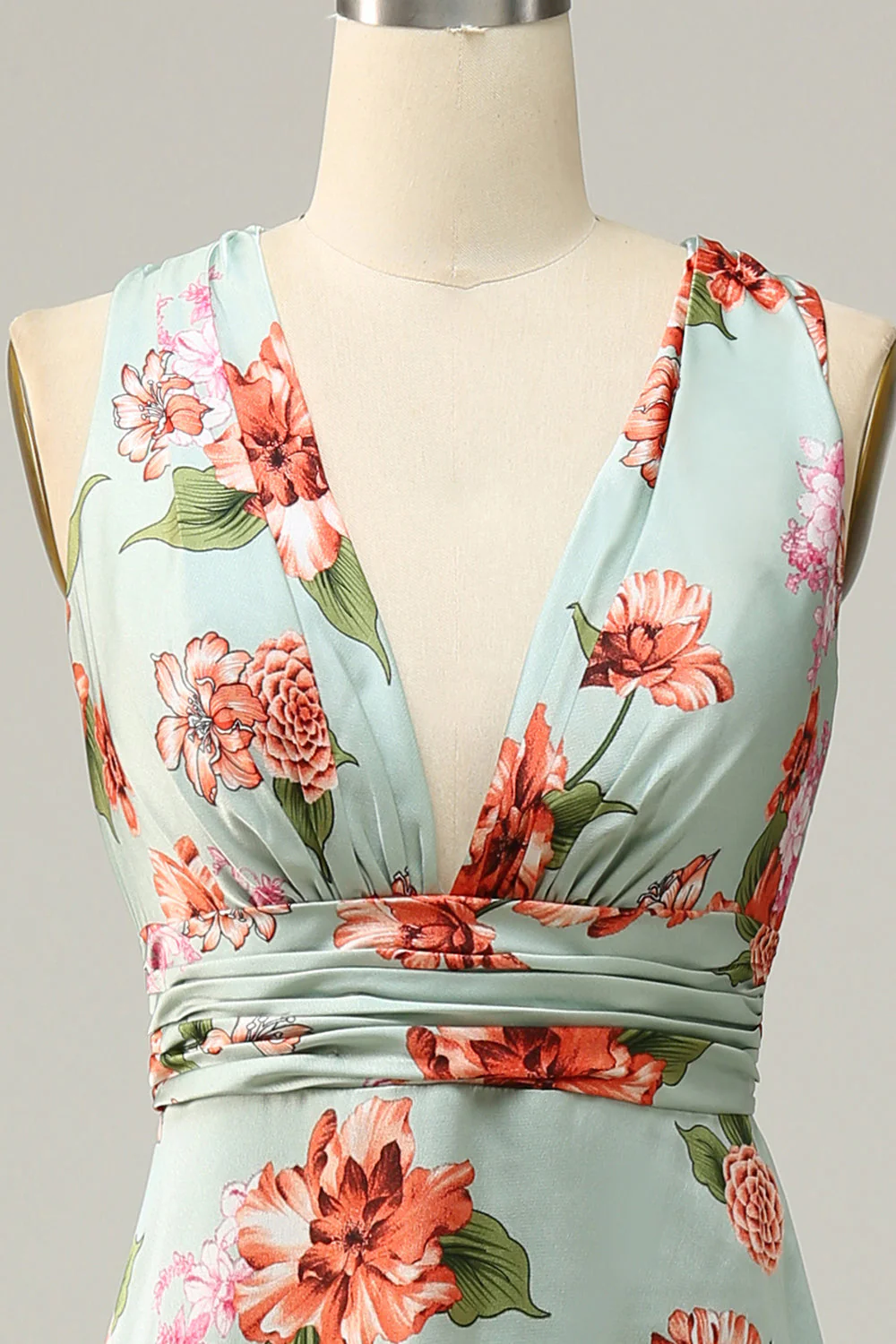 Green Halter Sleeveless A Line Bridesmaid Dress - JUORTHO