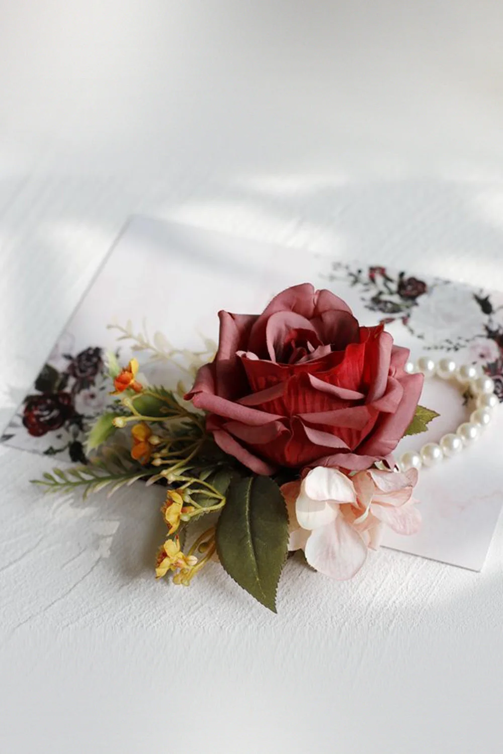 Elegant Blush Prom Wrist Corsage and Men‘s Boutonniere For Wedding Party - JUORTHO