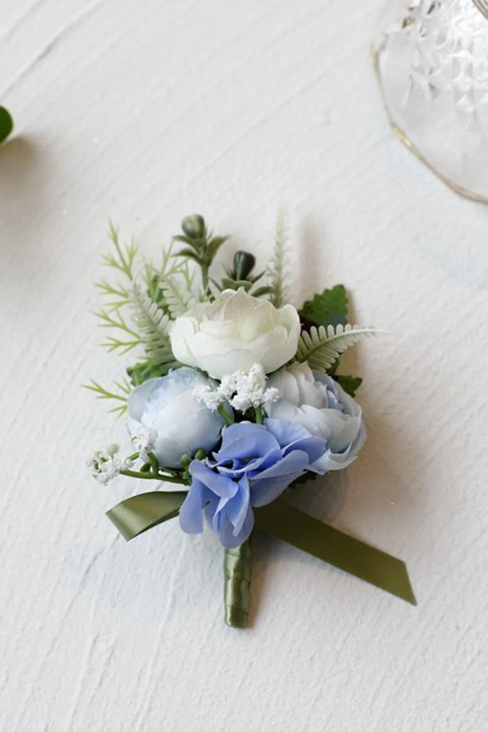 Romantic Blue Prom Wrist Corsage for Wedding Party - JUORTHO