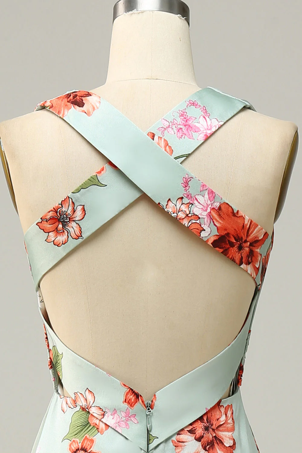 Green Halter Sleeveless A Line Bridesmaid Dress - JUORTHO