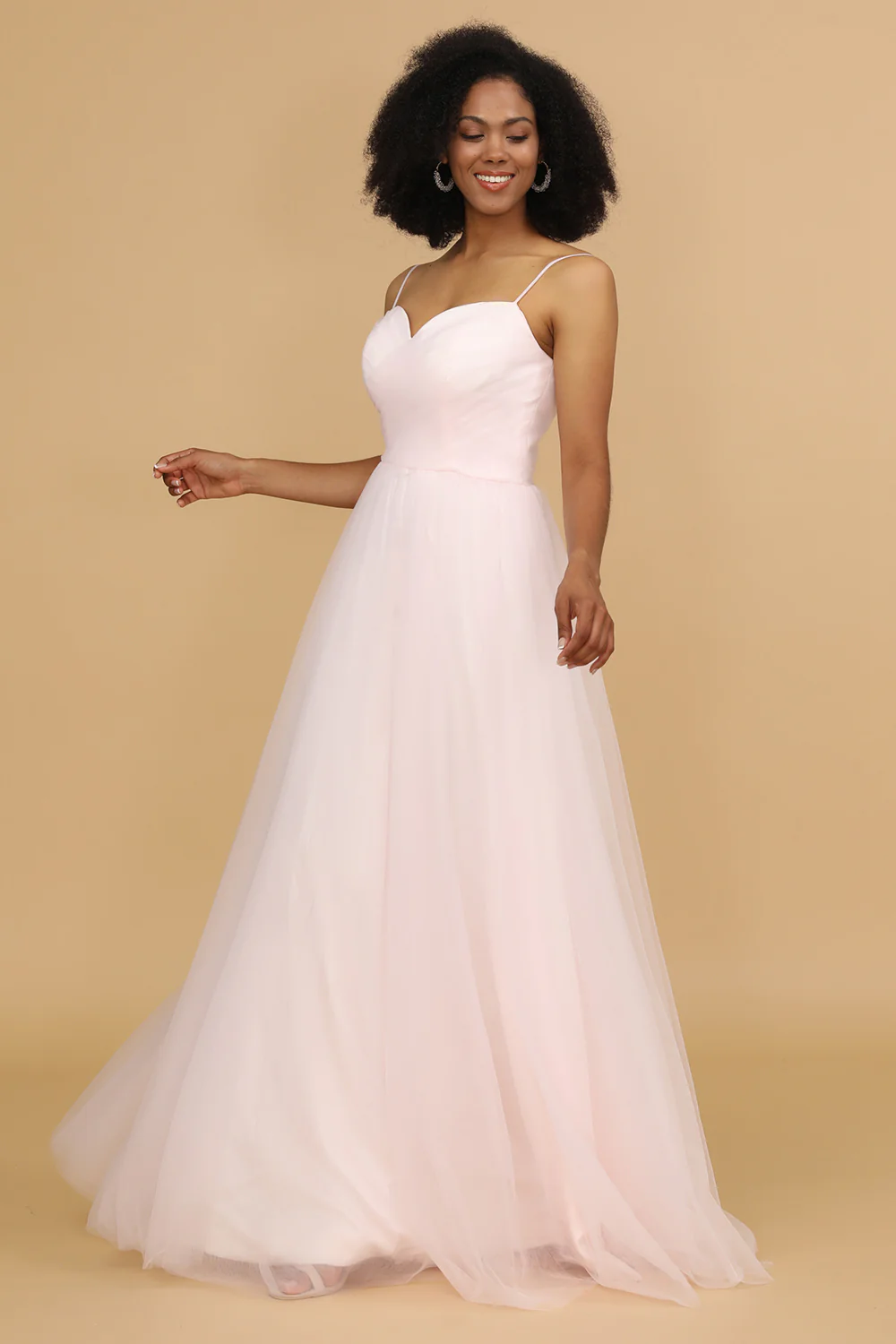 Spaghetti Straps White Tulle Wedding Dress - JUORTHO