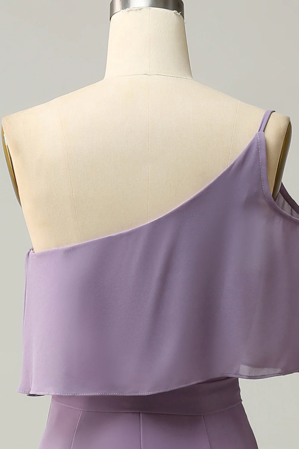 Sheath One Shoulder Purple Plus Size Bridesmaid Dress with Silt - JUORTHO