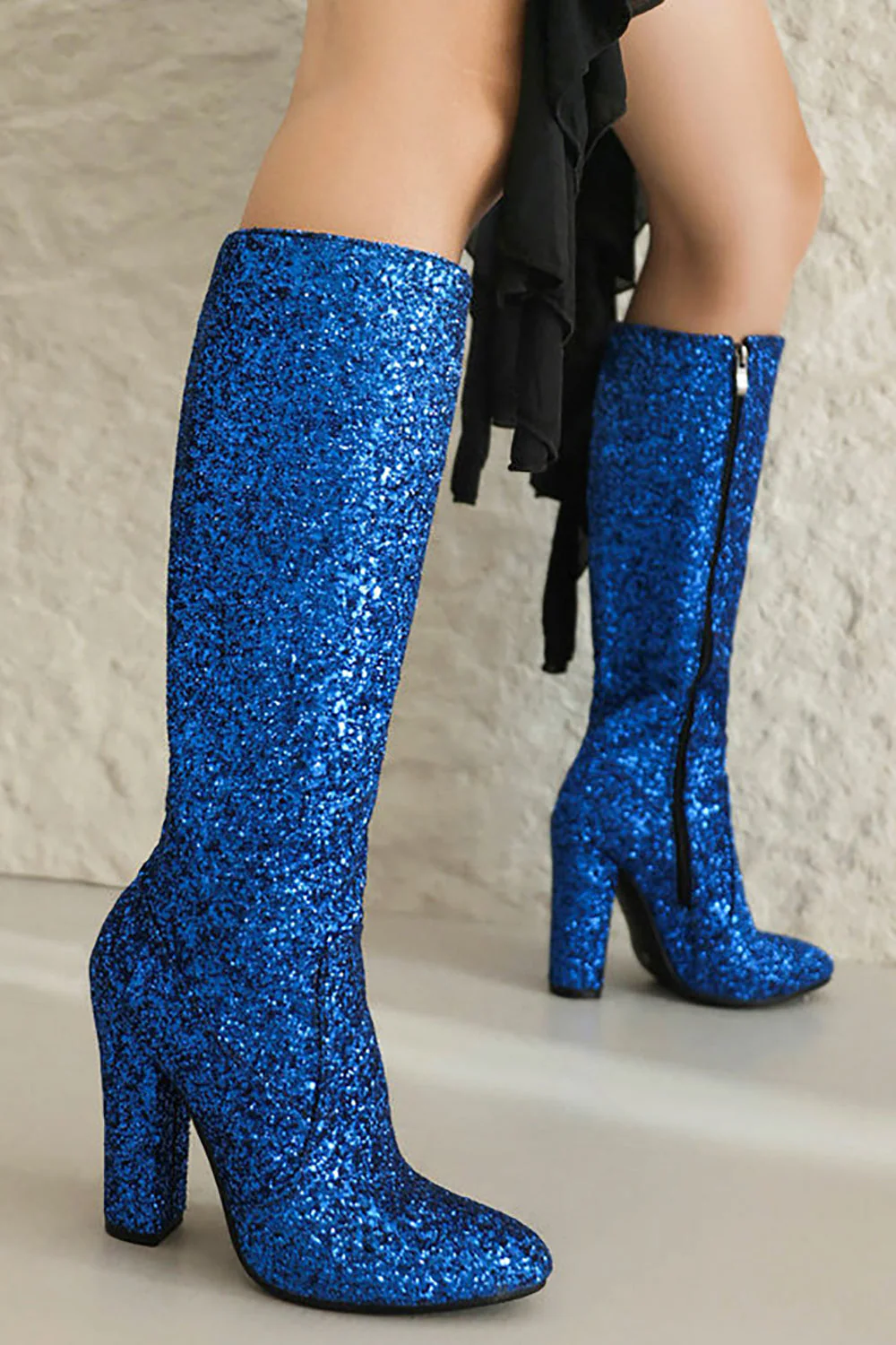 Sparkly Blue High Heel Cowgirl Boots - JUORTHO