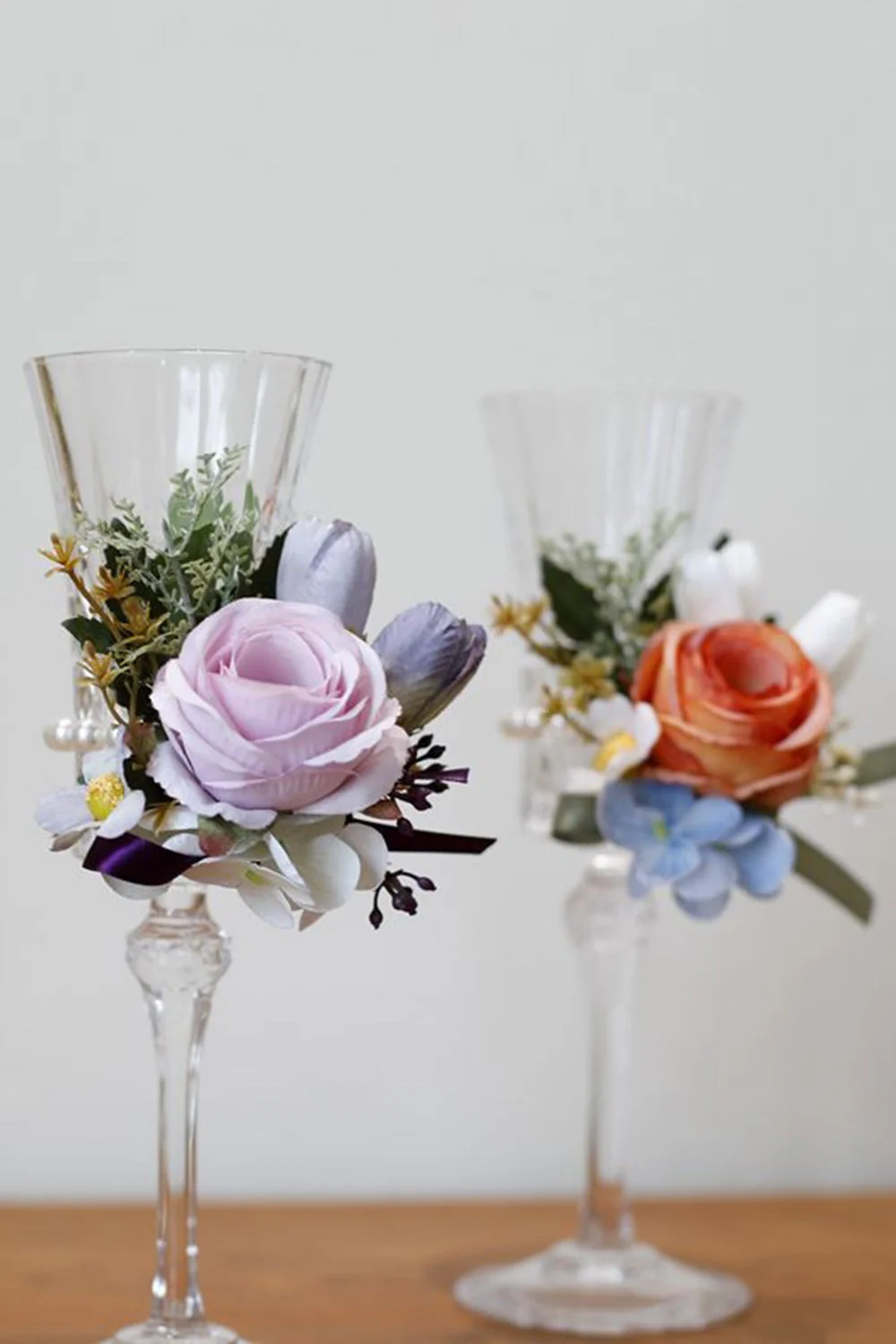 Apricot Prom Wrist Corsage and Men‘s Boutonniere For Wedding - JUORTHO