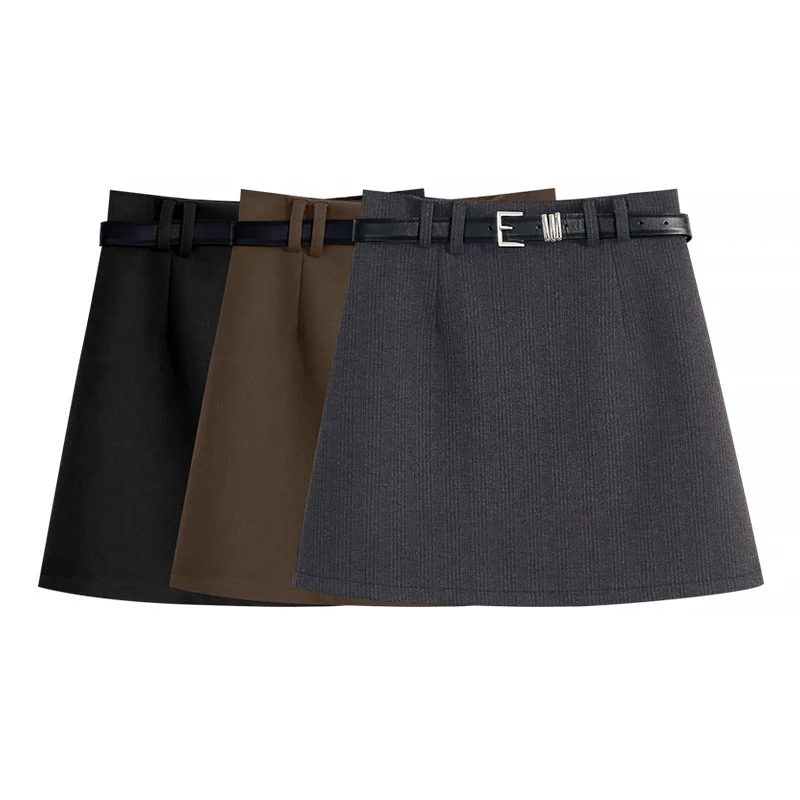 Woolen a-line skirt women's 2022 autumn and winter new high waist bag hip skirt straight tube cover span anti-lost woolen skirt - EHAORUI