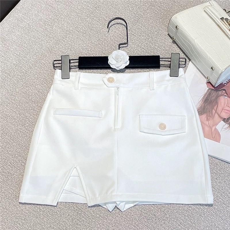 2022 summer new American hot girl Western style all-match design sense slim and thin irregular high waist hakama women 1629 - EHAORUI