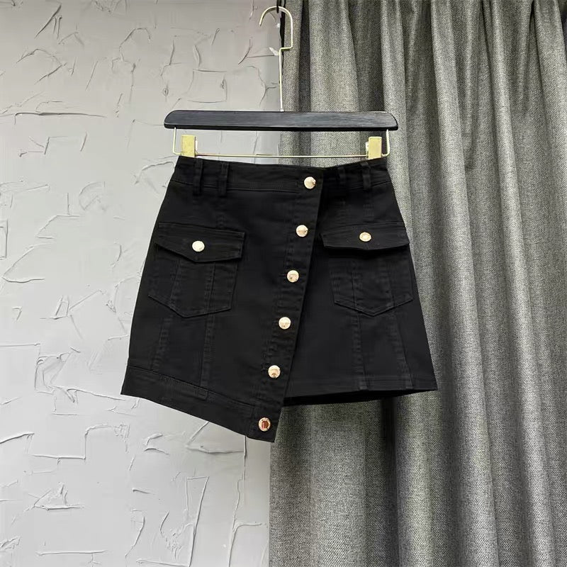 White Fashion Short Skirt Skirt Women's Autumn 2022 New Design Slim A-line Denim Skirt Trend q121 - EHAORUI