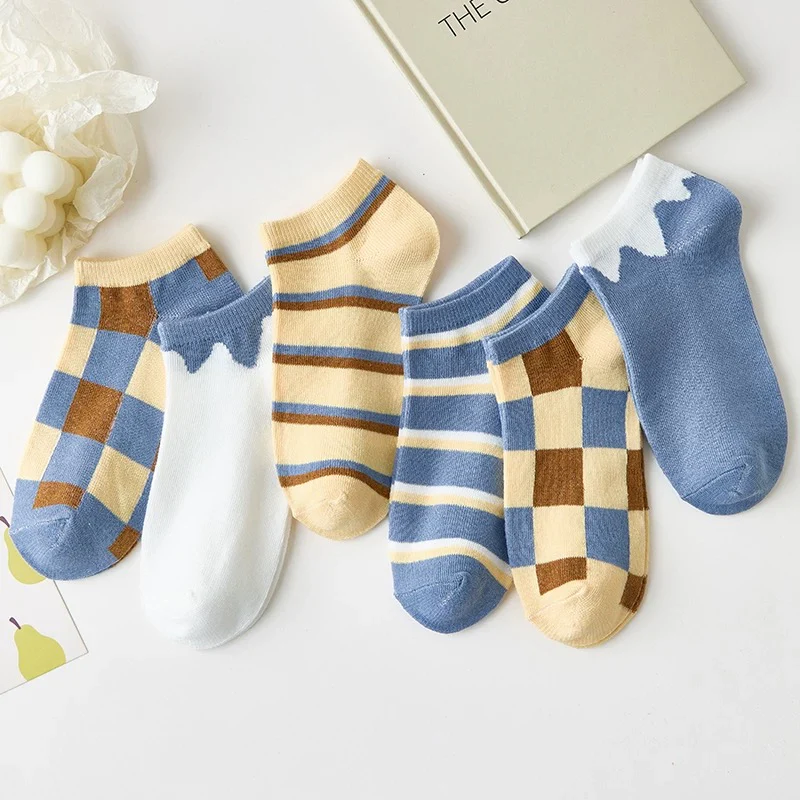 Spring and summer thin ins trendy all-match cute cartoon sports sweat-absorbent boat socks college ladies student short socks female - EHAORUI