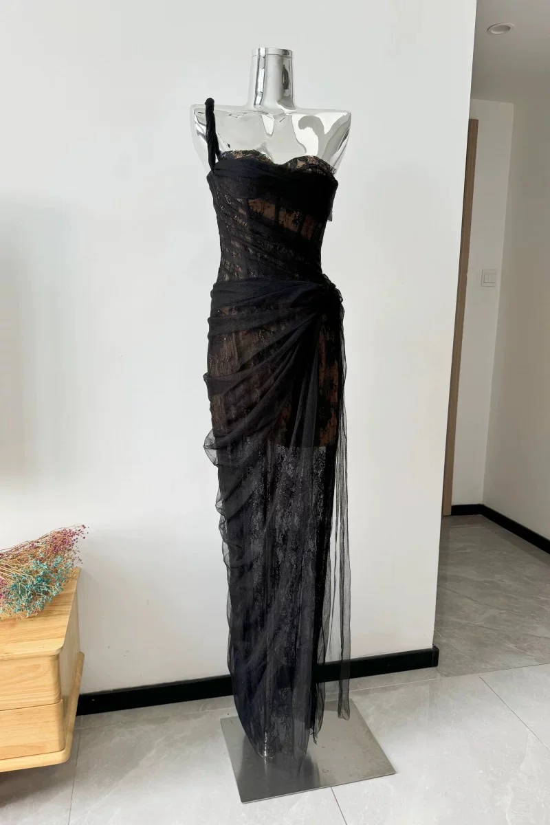 Vietnam's niche light gauze tube top suspender dress, high-end dress, salt style, light and mature style mesh skirt, seaside D6655 - EHAORUI