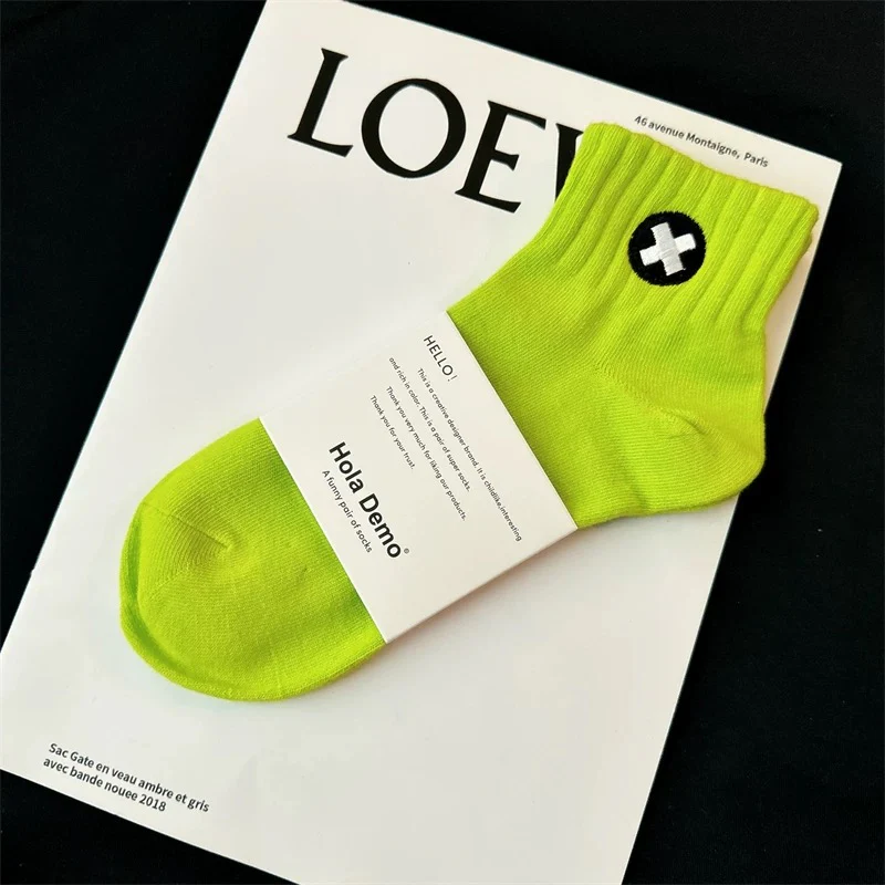 Men's short socks pure cotton summer thin pure white socks men sweat-absorbent deodorant cotton socks trendy ins boys sports socks - EHAORUI