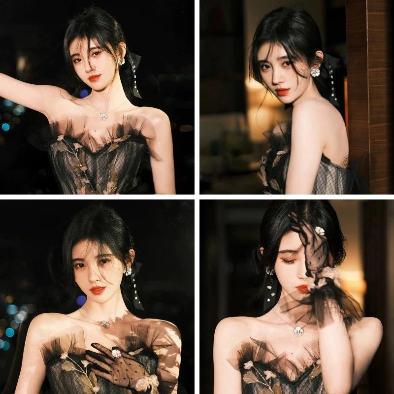 Ju Jingyi's same style Korean style hairband hairpin for women autumn and winter super fairy gem bow hairpin back head hair ornaments - EHAORUI