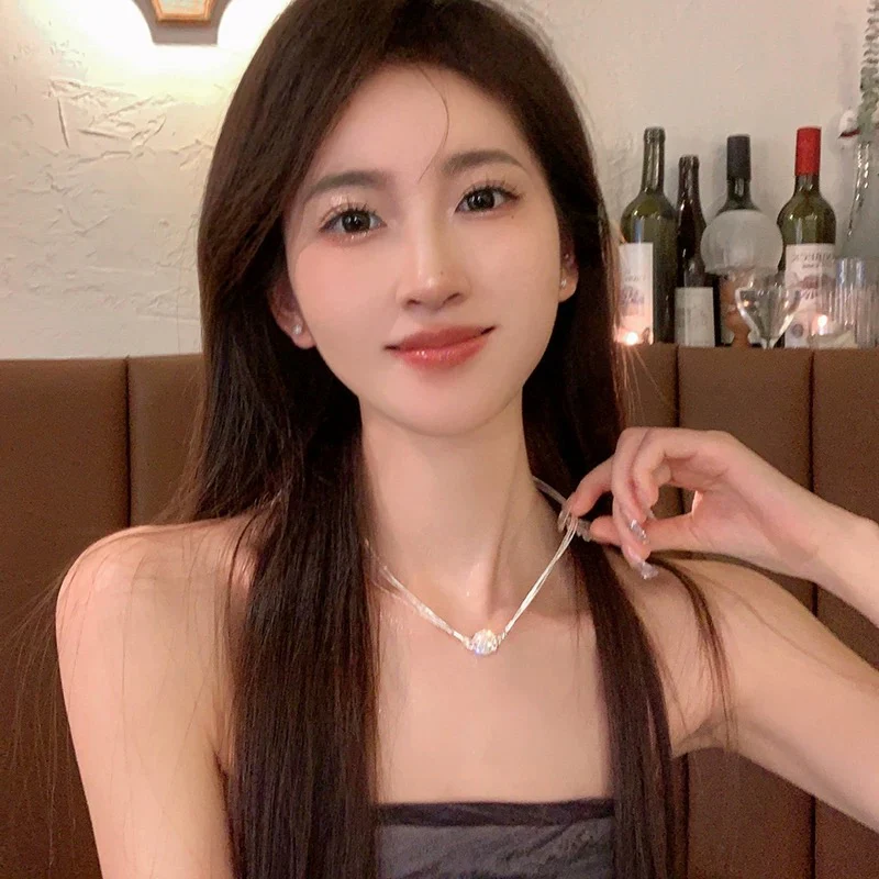 Attraction ~ Magnetic flash diamond multi-layer stacked necklace light luxury niche design 2023 clavicle chain women's necklace trend - EHAORUI