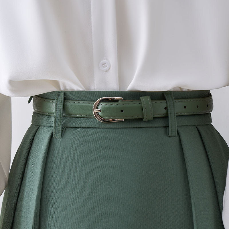 Skirt female small man 2022 spring new high waist slim mid-length a-line skirt big swing umbrella skirt casual - EHAORUI