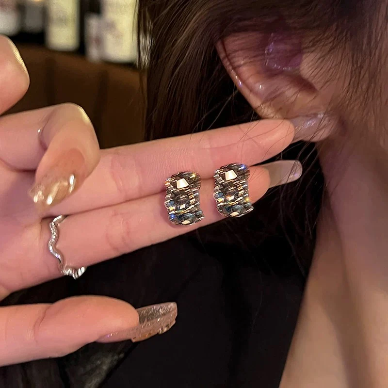 Night Elf! 925 silver needle earrings light luxury high-end earrings for women 2023 new unique earrings C-shaped exquisite - EHAORUI